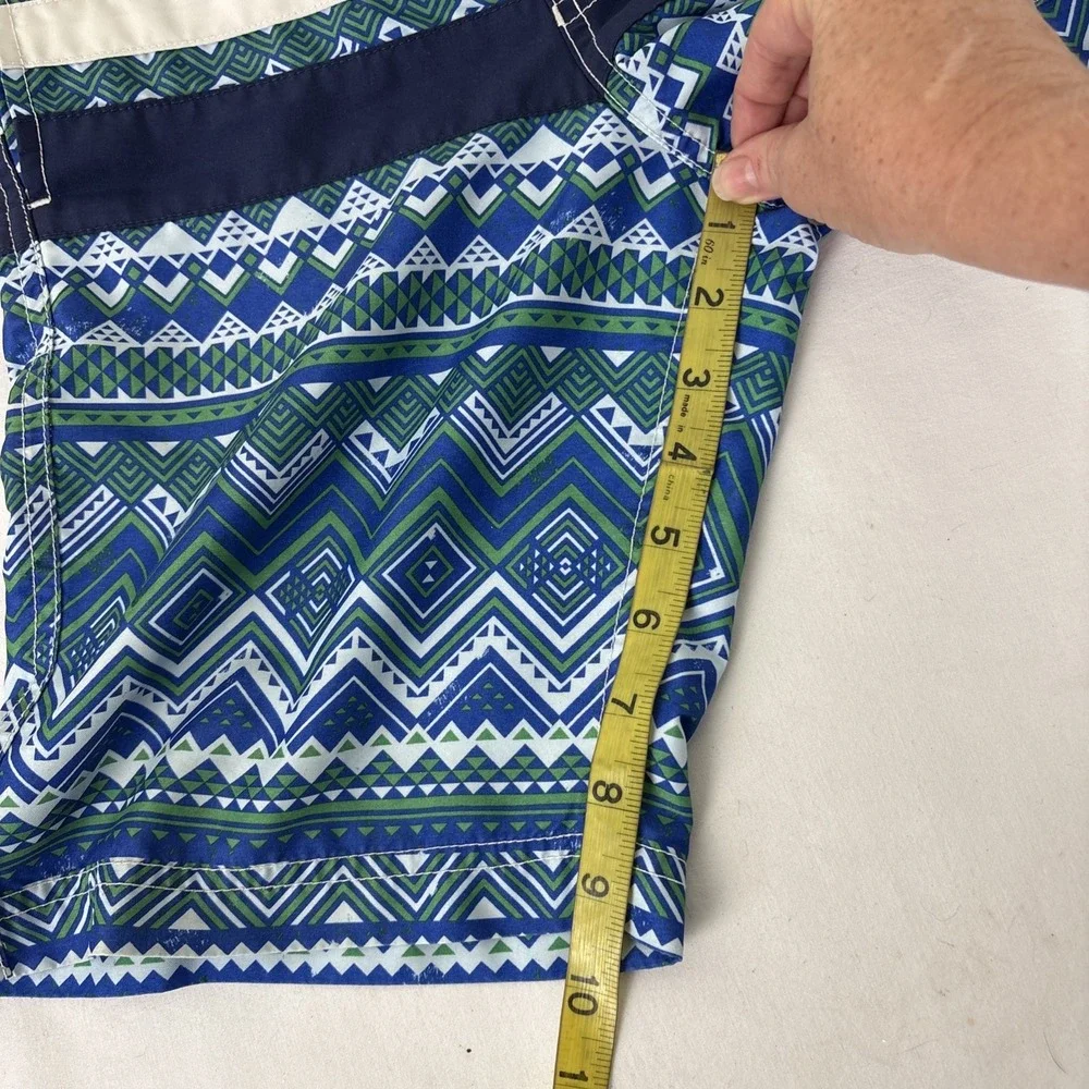 Hanna Andersson Geometric Swim Shorts Drawstring Elastic Waist Lined Boys 8/130